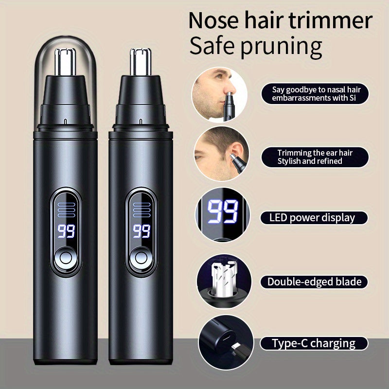 1 A6 USB Rechargeable Hair Trimmer, Painless Facial Hair Removal, Multifunctional Trimmer with Digital Display, Easy to Clean, Noise Reducing Motor, Portable Travel Beauty Tool, Suitable for Both Men and Women