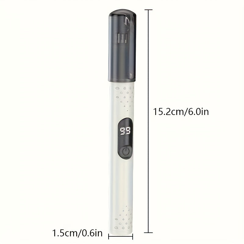 1pc USB Rechargeable Nose/ Eyebrow/ Ear Hair Trimmer & Epilator - Digital Display/ Beige Touch Control, Unisex Stylish Design, Portable Travel Essential, Painless, Skin-Friendly