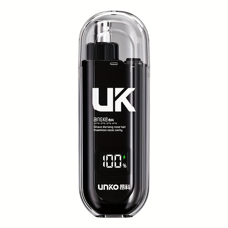UNKO Portable Electric Nose Hair Trimmer with Digital Display, USB Rechargeable Lithium Battery, Easy Clean, for Men & Women, Nose Hair Removal