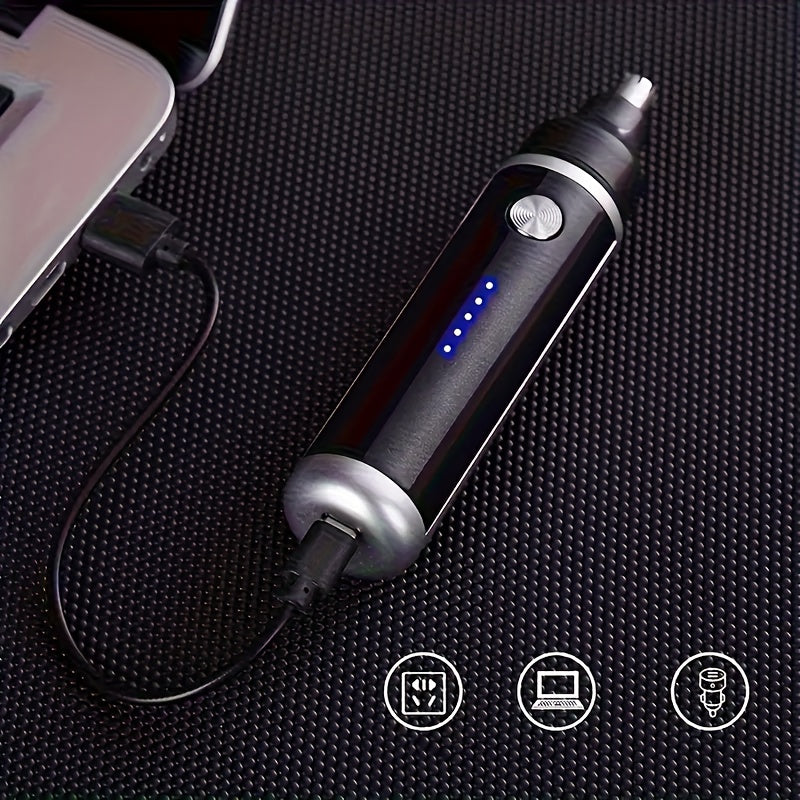 FEIYBA Electric Nose Hair Trimmer - Fast Charging USB-C Charging, Powerful Motor & Low Noise, with Blue LED LightedTrimming Head, USB-Powered Grooming Clipper for Men & Women, Nose, Eyebrows, Facial Hair - Compact & Travel-Friendly Design, Durable