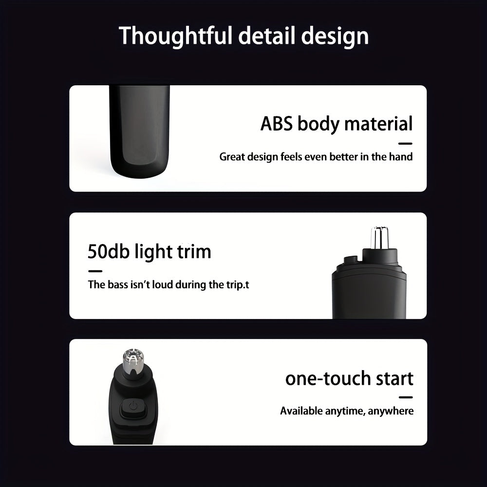 Rechargeable Ear and Nose Hair Trimmer - Electric Unisex USB Electric No- Eyebrow Facial Hair Removal Nose Trimmer, Portable Compact Design, Suitable for Birthday Gifts