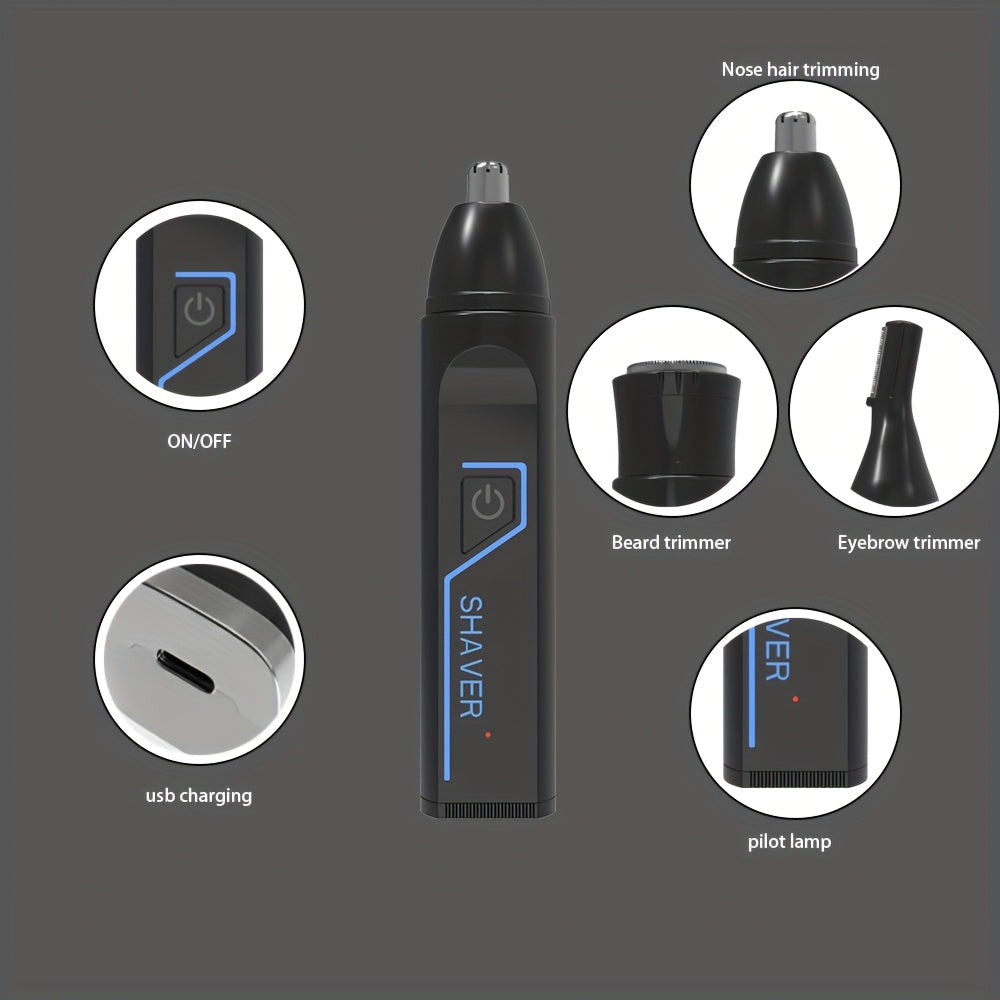 3-in-1 Professional Men's and Women's Grooming Kit, suitable for nose hair trimming, sideburns trimming, beard trimming, ear hair trimming, leg hair trimming, underarm hair trimming, bikini line trimming, razor, electric shaver, full body hair trimmer,