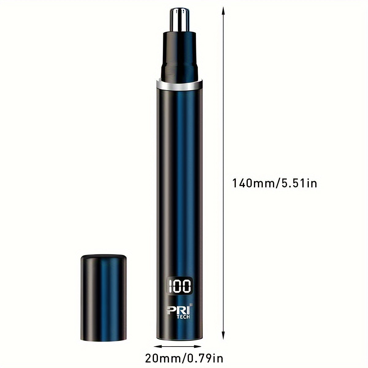 Pritech Electric Nose Trimmer Type C Rechargeable, Noise Reduce Mute Motor, Portable, Washable Cutter Head, Ear Trimmer, LED Display, All-metal Body, Vacuum Cleaning, Father'S Day Gift