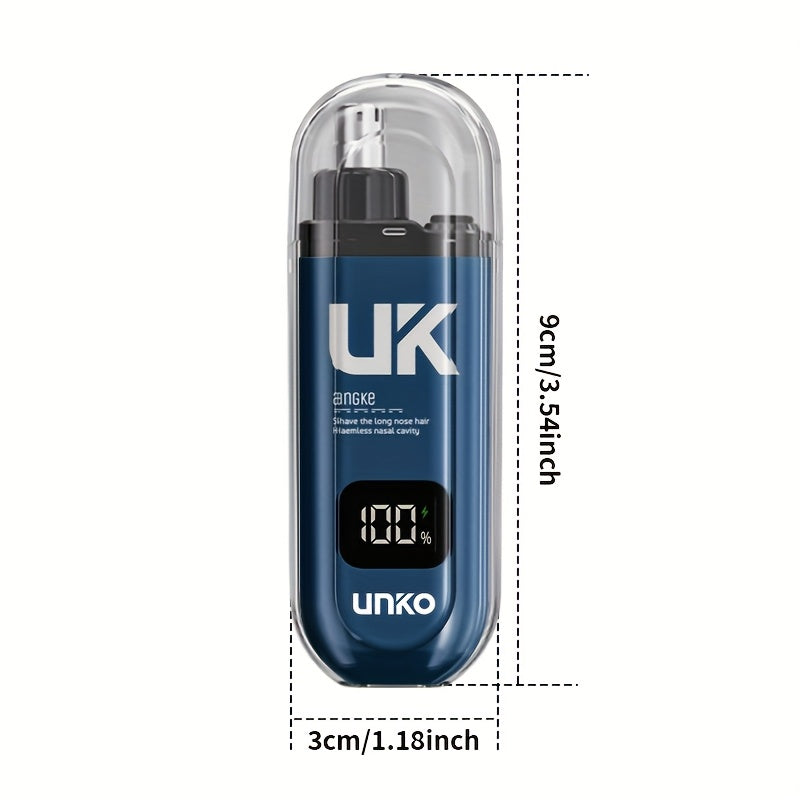 UNKO Portable Electric Nose Hair Trimmer with Digital Display, USB Rechargeable Lithium Battery, Easy Clean, for Men & Women, Nose Hair Removal