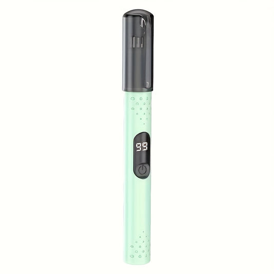1pc USB Rechargeable Nose/ Eyebrow/ Ear Hair Trimmer & Epilator - Digital Display/ Beige Touch Control, Unisex Stylish Design, Portable Travel Essential, Painless, Skin-Friendly