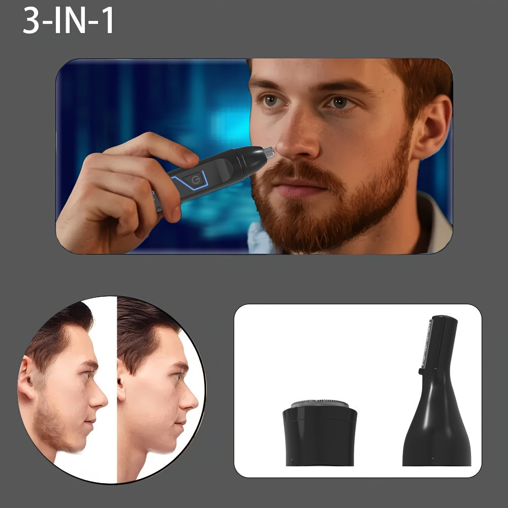 3-in-1 Professional Men's and Women's Grooming Kit, suitable for nose hair trimming, sideburns trimming, beard trimming, ear hair trimming, leg hair trimming, underarm hair trimming, bikini line trimming, razor, electric shaver, full body hair trimmer,