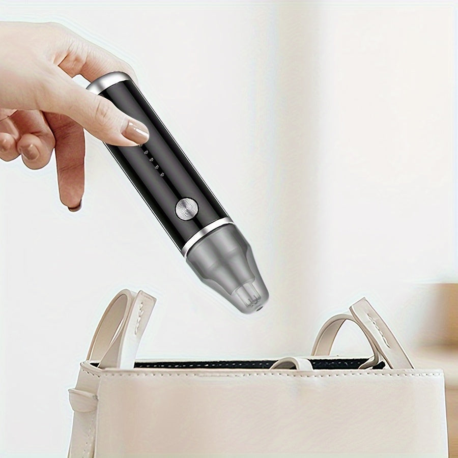 USB Rechargeable Ear and Nose Hair Trimmer - 500mAh Lithium Battery Powered Electric Grooming Kit, Painless Facial Hair Removal for Men and Women, Safe Eyebrow Shaving Device, Plastic, Age 14+