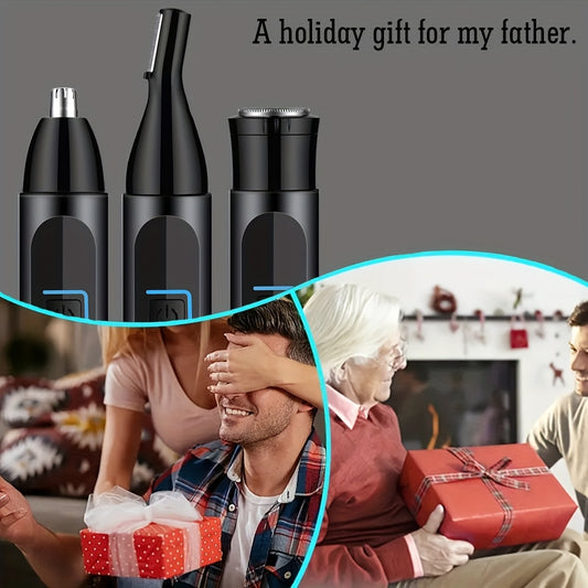 3-in-1 Professional Men's and Women's Grooming Kit, suitable for nose hair trimming, sideburns trimming, beard trimming, ear hair trimming, leg hair trimming, underarm hair trimming, bikini line trimming, razor, electric shaver, full body hair trimmer,