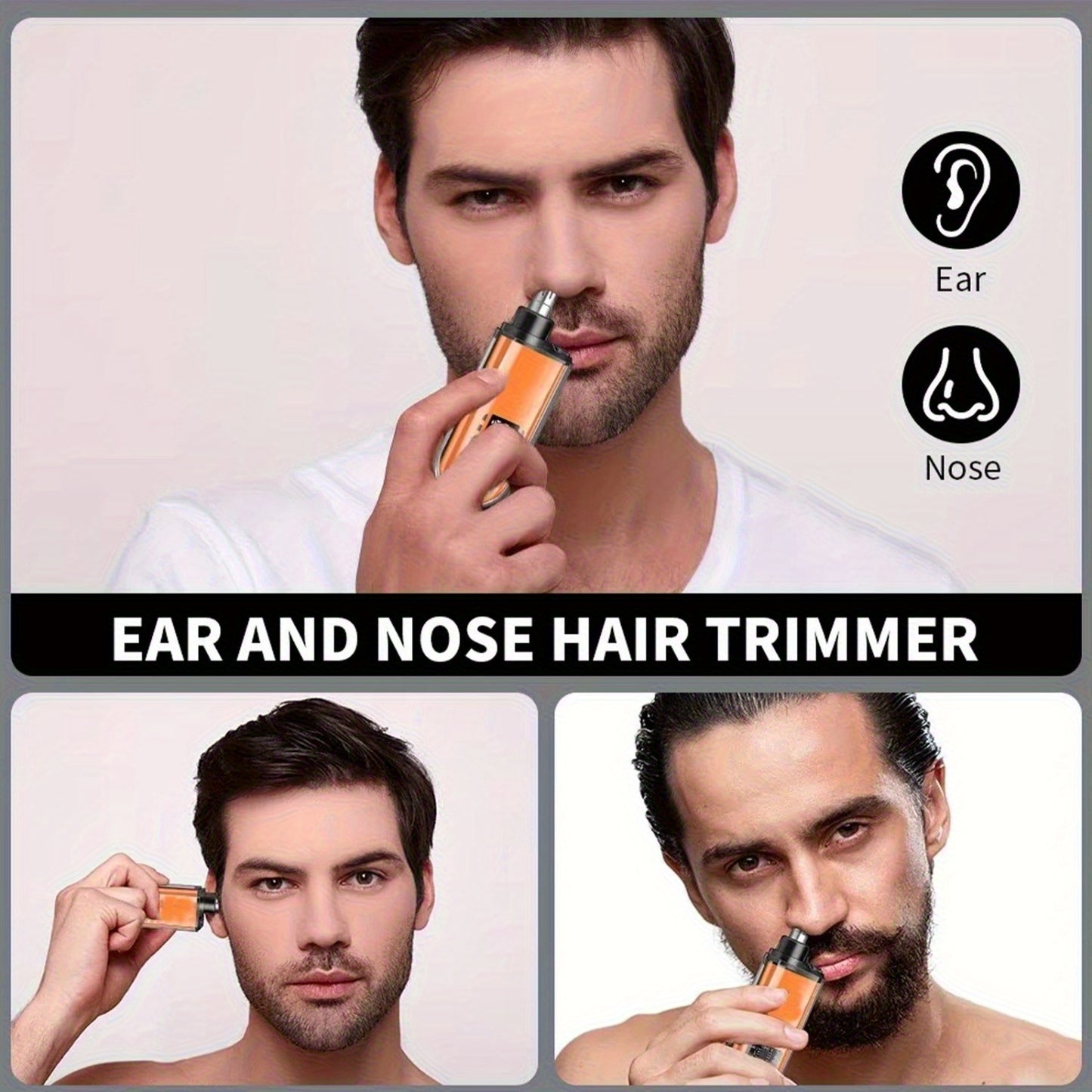 Electric Nose Hair/ Eyebrow Trimmer, Digital Display Personal Details Nose Hair Remover - Nose Hair Trimmer, Fast Charging. Suitable for Men and Women