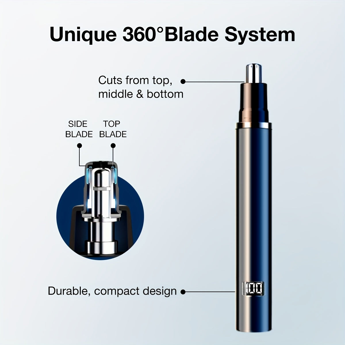 Pritech Electric Nose Trimmer Type C Rechargeable, Noise Reduce Mute Motor, Portable, Washable Cutter Head, Ear Trimmer, LED Display, All-metal Body, Vacuum Cleaning, Father'S Day Gift