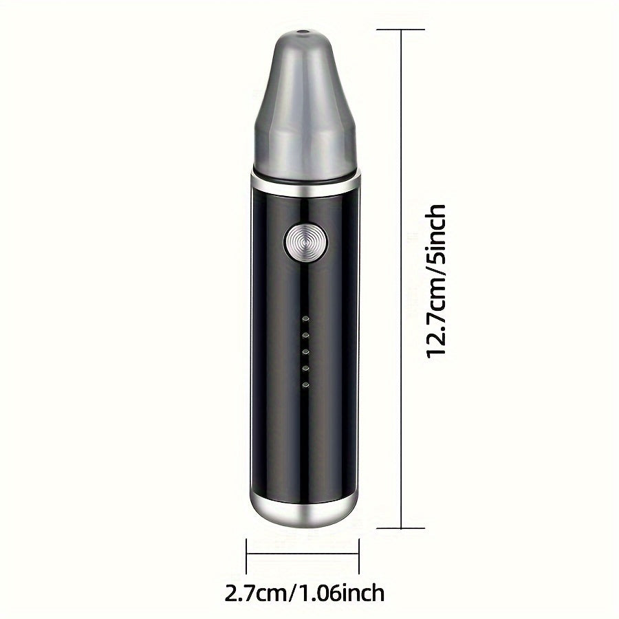 USB Rechargeable Ear and Nose Hair Trimmer - 500mAh Lithium Battery Powered Electric Grooming Kit, Painless Facial Hair Removal for Men and Women, Safe Eyebrow Shaving Device, Plastic, Age 14+