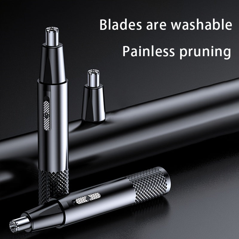 Electric nose and ear hair trimmer, male and female nose hair remover, USB charging, stainless steel head, silent motor, nose hair cleaner