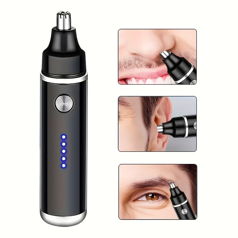 FEIYBA Electric Nose Hair Trimmer - Fast Charging USB-C Charging, Powerful Motor & Low Noise, with Blue LED LightedTrimming Head, USB-Powered Grooming Clipper for Men & Women, Nose, Eyebrows, Facial Hair - Compact & Travel-Friendly Design, Durable