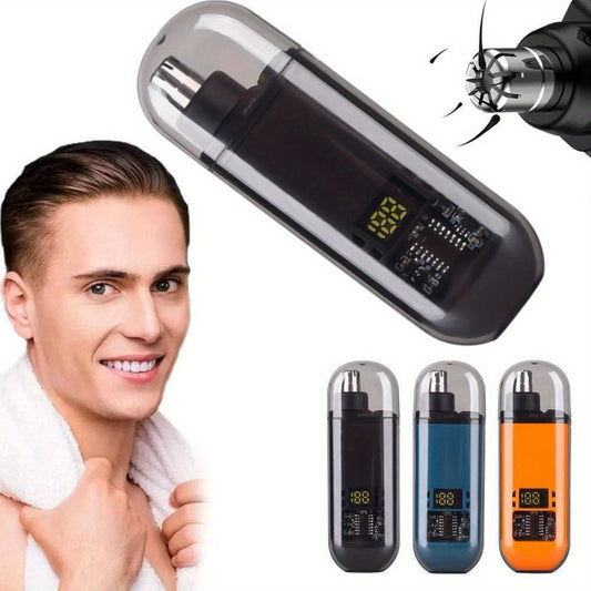 Electric Nose Hair/ Eyebrow Trimmer, Digital Display Personal Details Nose Hair Remover - Nose Hair Trimmer, Fast Charging. Suitable for Men and Women