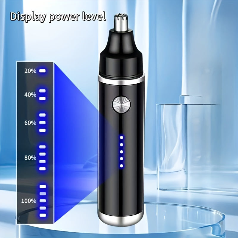 FEIYBA Electric Nose Hair Trimmer - Fast Charging USB-C Charging, Powerful Motor & Low Noise, with Blue LED LightedTrimming Head, USB-Powered Grooming Clipper for Men & Women, Nose, Eyebrows, Facial Hair - Compact & Travel-Friendly Design, Durable