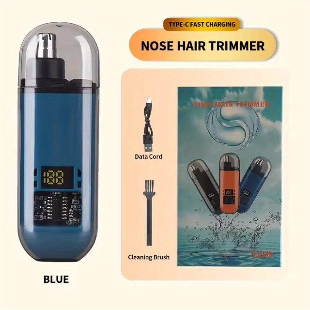Electric Nose Hair/ Eyebrow Trimmer, Digital Display Personal Details Nose Hair Remover - Nose Hair Trimmer, Fast Charging. Suitable for Men and Women