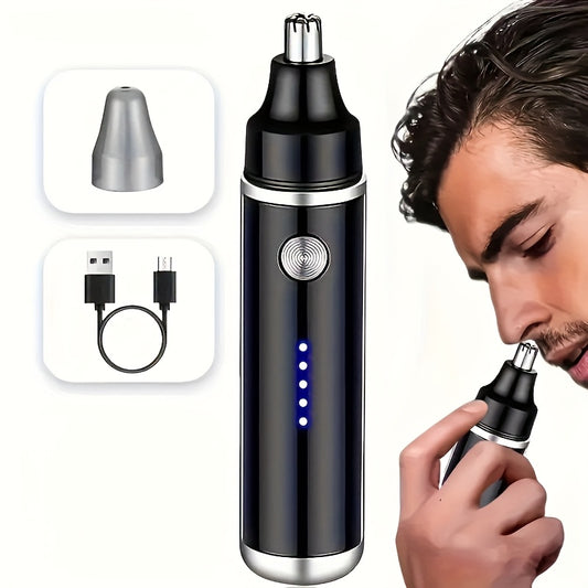 FEIYBA Electric Nose Hair Trimmer - Fast Charging USB-C Charging, Powerful Motor & Low Noise, with Blue LED LightedTrimming Head, USB-Powered Grooming Clipper for Men & Women, Nose, Eyebrows, Facial Hair - Compact & Travel-Friendly Design, Durable