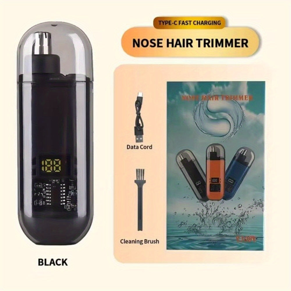 Electric Nose Hair/ Eyebrow Trimmer, Digital Display Personal Details Nose Hair Remover - Nose Hair Trimmer, Fast Charging. Suitable for Men and Women