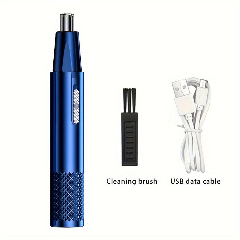 Electric nose and ear hair trimmer, male and female nose hair remover, USB charging, stainless steel head, silent motor, nose hair cleaner