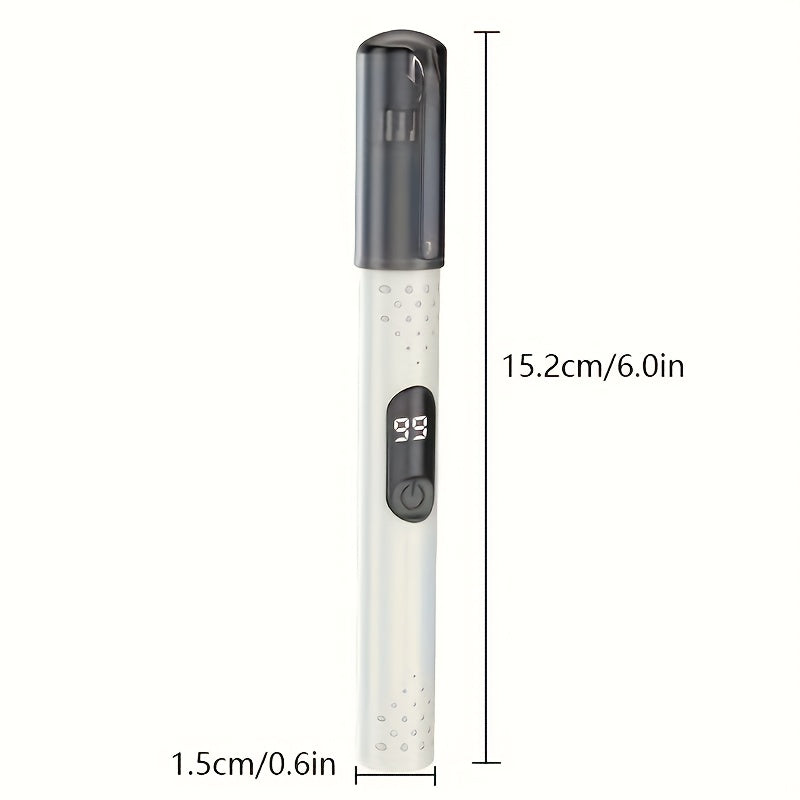 1pc USB Rechargeable Nose/ Eyebrow/ Ear Hair Trimmer & Epilator - Digital Display/ Beige Touch Control, Unisex Stylish Design, Portable Travel Essential, Painless, Skin-Friendly