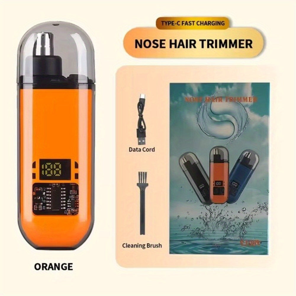 Electric Nose Hair/ Eyebrow Trimmer, Digital Display Personal Details Nose Hair Remover - Nose Hair Trimmer, Fast Charging. Suitable for Men and Women