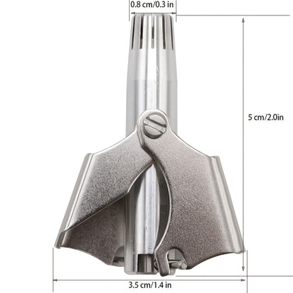 Manual Nose Hair Trimmer Set for Men and Women, Stainless Steel 12 Teeth V Blade Nasal Hair Clippers, Waterproof, Painless, Battery-Free, with Clean Brush & Travel Organizer