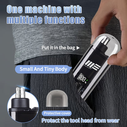 Rechargeable Portable Nose Hair Trimmer Quick Trim Tool Ear and Nose Hair Remover Mini Epilator with Battery Level Display