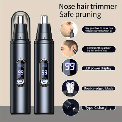 1 A6 USB Rechargeable Hair Trimmer, Painless Facial Hair Removal, Multifunctional Trimmer with Digital Display, Easy to Clean, Noise Reducing Motor, Portable Travel Beauty Tool, Suitable for Both Men and Women