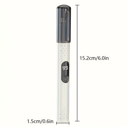 1pc USB Rechargeable Nose/ Eyebrow/ Ear Hair Trimmer & Epilator - Digital Display/ Beige Touch Control, Unisex Stylish Design, Portable Travel Essential, Painless, Skin-Friendly