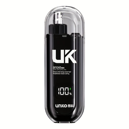 UNKO Portable Electric Nose Hair Trimmer with Digital Display, USB Rechargeable Lithium Battery, Easy Clean, for Men & Women, Nose Hair Removal