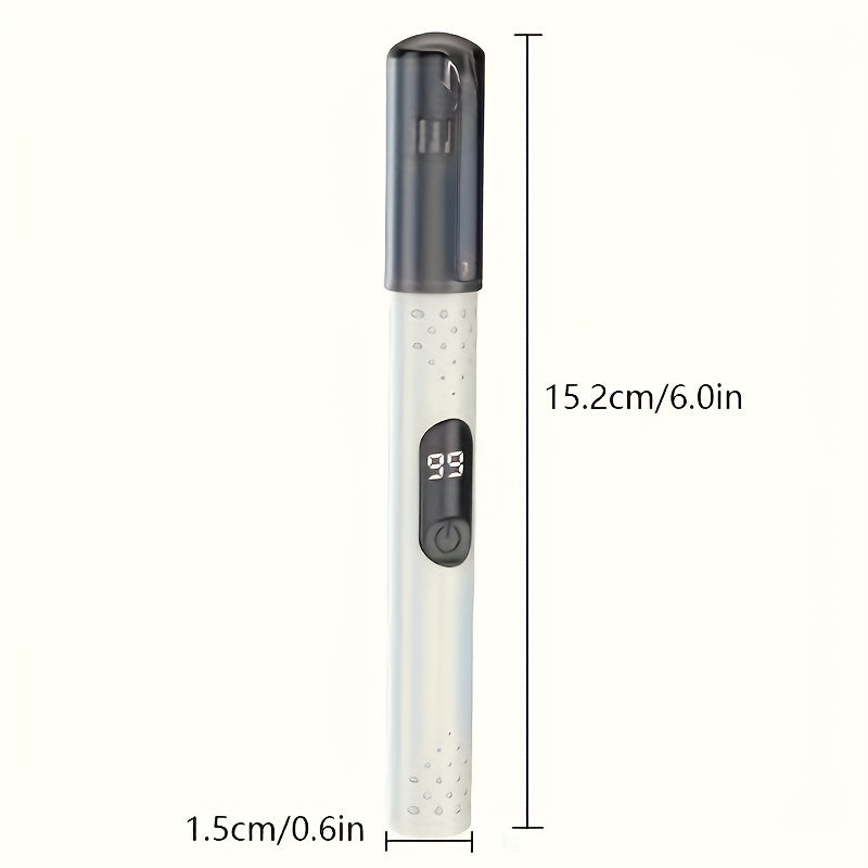 USB Rechargeable Painless Hair Trimmer & Epilator for Nose, Eyebrow, Ear Hair - Stainless Steel, Digital Display & Touch Control, Portable Mini Design, Light Beige Unisex Grooming Tool, Unisex Beauty Gadget, Eyebrow Shaping, Sleek Design, Precision
