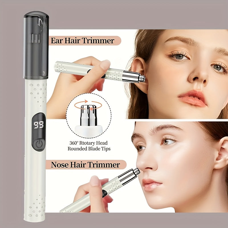 [Portable Trimmer] Portable Electric Nose Hair Trimmer, Unisex | Stainless Steel Cutting Head, No Pulling of Hair And No, Stylish And Simple, USB Charging | Suitable for Nose Hair, Eyebrow And Ear Hair Trimming