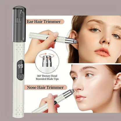 [Portable Trimmer] Portable Electric Nose Hair Trimmer, Unisex | Stainless Steel Cutting Head, No Pulling of Hair And No, Stylish And Simple, USB Charging | Suitable for Nose Hair, Eyebrow And Ear Hair Trimming