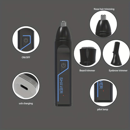 3-in-1 Professional Men's and Women's Grooming Kit, suitable for nose hair trimming, sideburns trimming, beard trimming, ear hair trimming, leg hair trimming, underarm hair trimming, bikini line trimming, razor, electric shaver, full body hair trimmer,