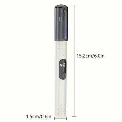 USB Rechargeable Nose/ Eyebrow/ Ear Hair Trimmer, Epilator, Digital Display/ Light Beige Touch Control, High Quality Product, Unisex Fashion Design, Portable Mini, No Plucking Painless Design, Doesn't Hurt the Skin
