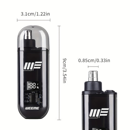 Rechargeable Portable Nose Hair Trimmer Quick Trim Tool Ear and Nose Hair Remover Mini Epilator with Battery Level Display