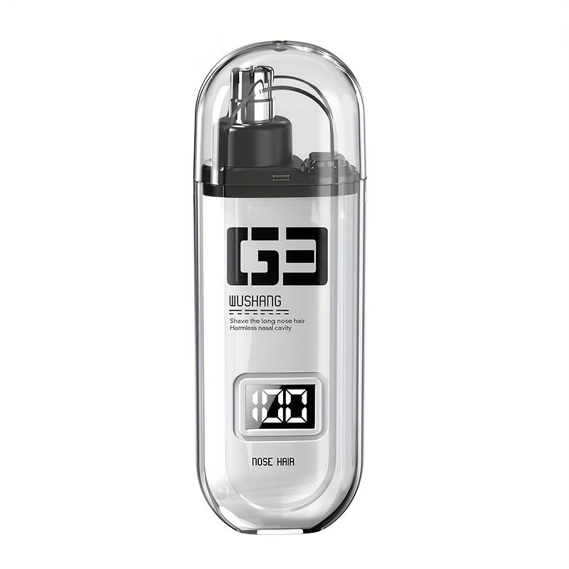 [Painless Trimmer] Painless Nose Hair Trimmer | USB Rechargeable, Dual-Edge Blades, Easy to Clean, Lightweight & Portable for Men and Women, Plastic Body, Digital Display