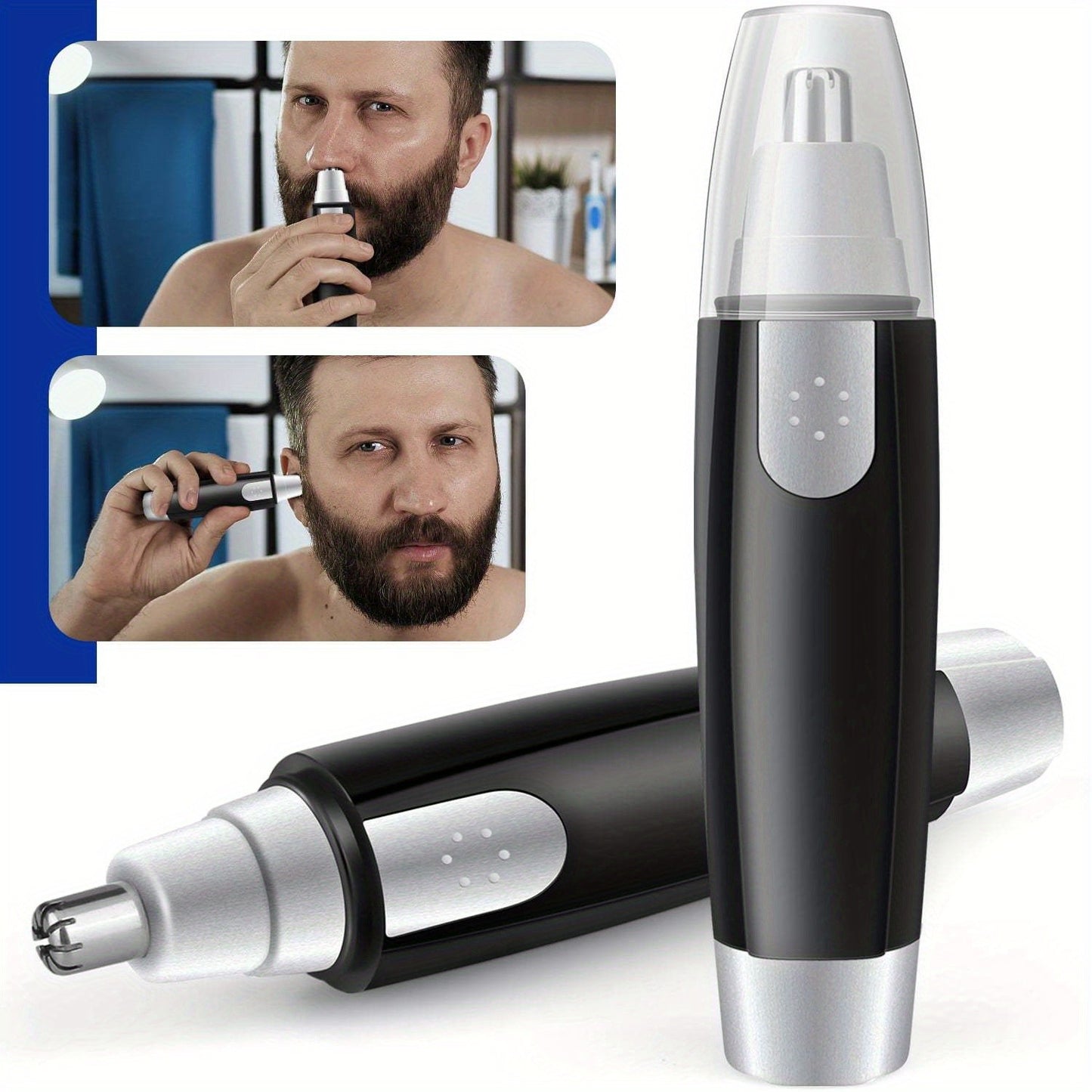 2PCS Portable Ear and Nose Hair Shaving Tool for Men USB Electric Nose Hair Trimmer for Women - Painless Eyebrow Facial Hair Removal Nose Clipper