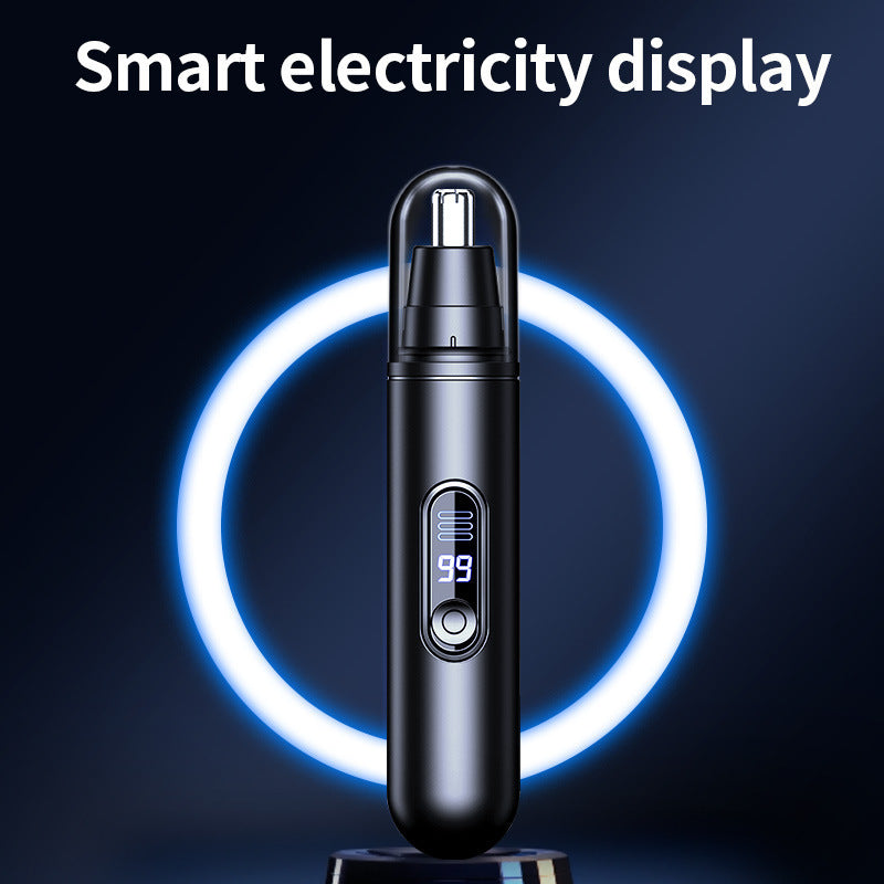 [Rechargeable Nose Trimmer] Rechargeable Electric Nose Hair Trimmer | Painless Facial Hair Removal Device with LED Display, 160mAh Battery, Type-C Charging | Ideal Grooming Gift for Men & Women, Sleek Design, Safe Hair Trimming, Nasal Hair Trimmer