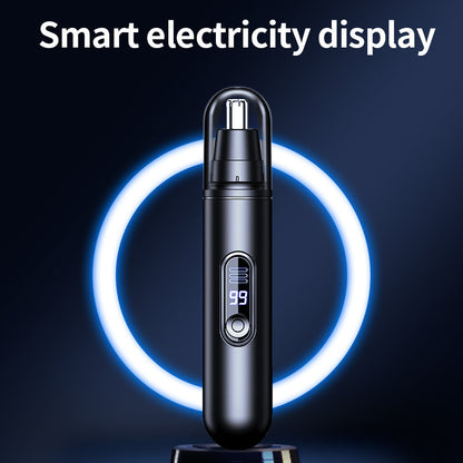 [Rechargeable Nose Trimmer] Rechargeable Electric Nose Hair Trimmer | Painless Facial Hair Removal Device with LED Display, 160mAh Battery, Type-C Charging | Ideal Grooming Gift for Men & Women, Sleek Design, Safe Hair Trimming, Nasal Hair Trimmer