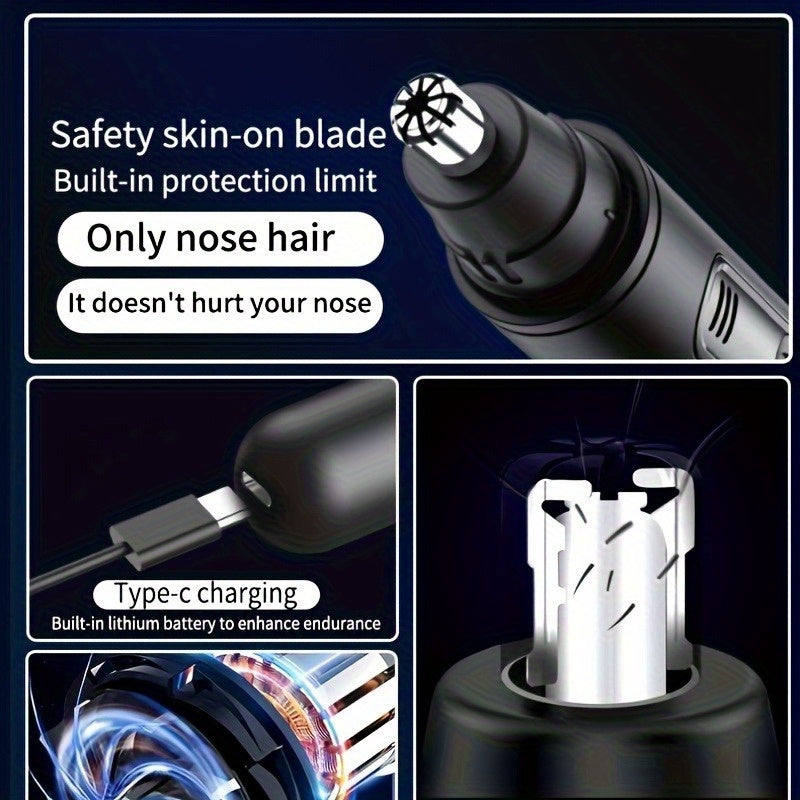 [Rechargeable Nose Trimmer] Painless Rechargeable Electric Nose Hair Trimmer for Men & Women | Quiet, with LED Display | Perfect for Travel, Daily Grooming, and Gift Ideas (Birthday, Holidays)