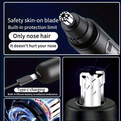 [Rechargeable Nose Trimmer] Painless Rechargeable Electric Nose Hair Trimmer for Men & Women | Quiet, with LED Display | Perfect for Travel, Daily Grooming, and Gift Ideas (Birthday, Holidays)