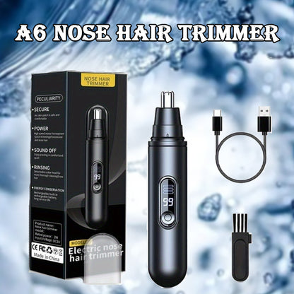 [Rechargeable Nose Trimmer] Painless Rechargeable Electric Nose Hair Trimmer for Men & Women | Quiet, with LED Display | Perfect for Travel, Daily Grooming, and Gift Ideas (Birthday, Holidays)