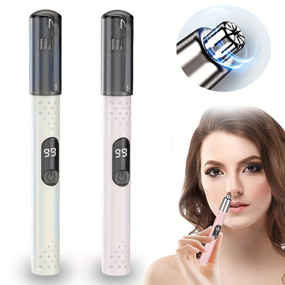 FEIYBA USB Rechargeable Nose & Ear Hair Trimmer with LED Display - Portable, Easy-Clean, Accurate Trimming, 4V-12V Operating Voltage, Includes Storage Box, Travel-Friendly Personal Grooming Tool, Trimmer for Nose and Ear Hair
