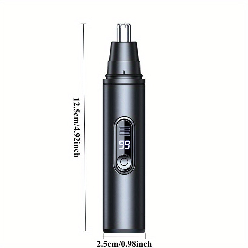 [Painless Nose Trimmer] Rechargeable Electric Nose Hair Trimmer | Painless Facial Hair Removal Device with LED Display, 160mAh Battery, Type-C Charging - Ideal Grooming Gift for Men & Women