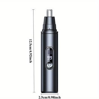 [Painless Nose Trimmer] Rechargeable Electric Nose Hair Trimmer | Painless Facial Hair Removal Device with LED Display, 160mAh Battery, Type-C Charging - Ideal Grooming Gift for Men & Women