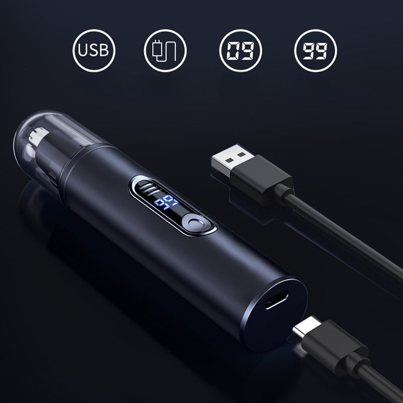 [Rechargeable Nose Trimmer] Rechargeable Electric Nose Hair Trimmer with LED Display & Dual Blades | Painless Facial Hair Removal for Men & Women, Safe Pruning, Type-C Charging, Durable Plastic Design, Compact Size, Precision Blades, Personal Hygiene,