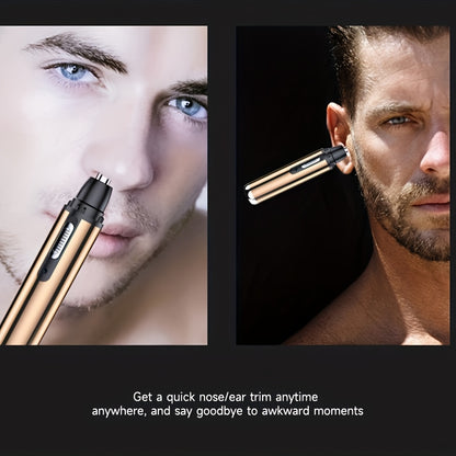 [Rechargeable Ear Trimmer] WEEME Rechargeable Ear & Nose Hair Trimmer | Painless Facial Hair Removal for Men & Women | 400mAh Lithium Battery, Precision Blades