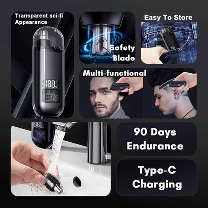 Electric Nose Hair/ Eyebrow Trimmer, Digital Display Personal Details Nose Hair Remover - Nose Hair Trimmer, Fast Charging. Suitable for Men and Women
