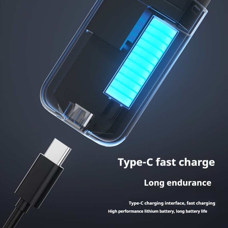 [Rechargeable Painless Nose Trimmer] USB Rechargeable Nose & Ear Hair Trimmer - Painless, Stainless Steel Blade, Portable Mini Design for Men & Women - Perfect Gift